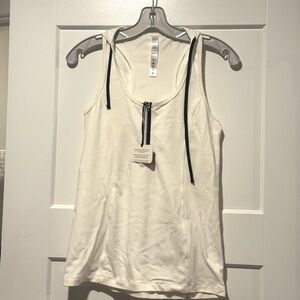 90 Degree By Reflex White Tank Top with Black Accents